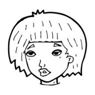 cartoon bored looking woman N16