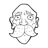 cartoon sad old man N25