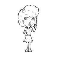 Cartoon Woman Waving N447