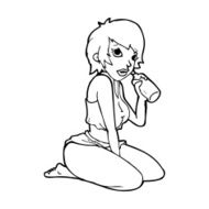 cartoon sexy gym girl N14