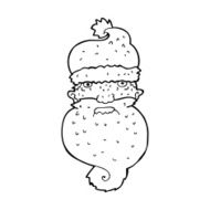 cartoon grim santa face N14