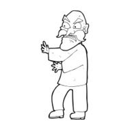 cartoon angry old man N202