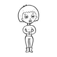 cartoon tired woman N41
