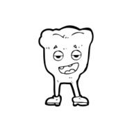 cartoon tooth looking smug N18