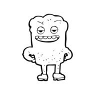 cartoon tooth looking smug N19