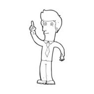 cartoon friendly man with idea N14