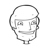 cartoon grinning man N122