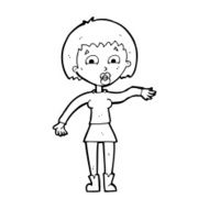 cartoon surprised woman N314