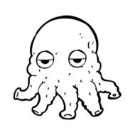 cartoon alien squid face N38
