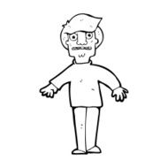 cartoon shocked man N164