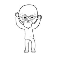 cartoon stressed bald man N15