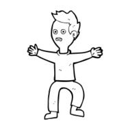 Cartoon Man Panicking N86