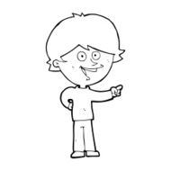cartoon boy laughing and pointing N14