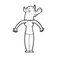 cartoon friendly werewolf woman N10
