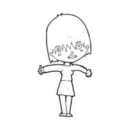 cartoon curious woman N83