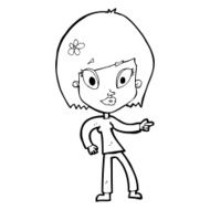 cartoon pretty woman pointing N52