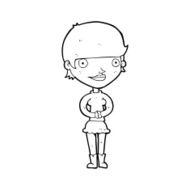 cartoon friendly woman N93