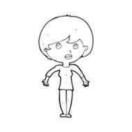 cartoon woman shrugging shoulders N646