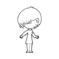 cartoon woman shrugging shoulders N647