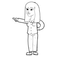 cartoon pretty woman pointing N53
