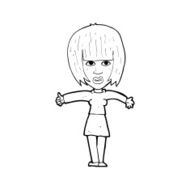 cartoon annoyed woman N258