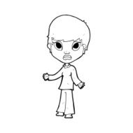 cartoon woman shrugging shoulders N648