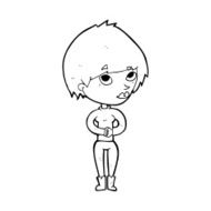 cartoon woman considering N12