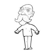 cartoon angry old man N203