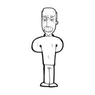cartoon annoyed balding man N14