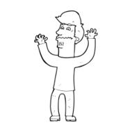 cartoon nervous man N212