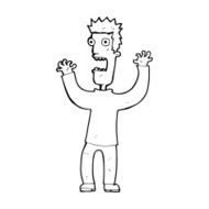 cartoon terrified man N381