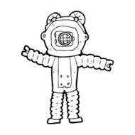 cartoon deep sea diver N40
