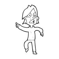cartoon worried man pointing N40