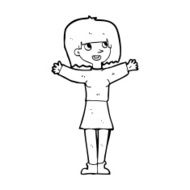 cartoon excited woman N181