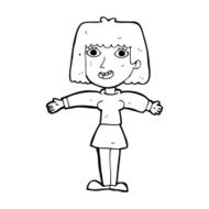 cartoon excited woman N182
