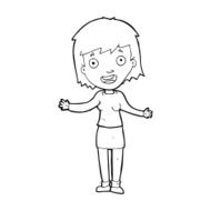 cartoon excited woman N183