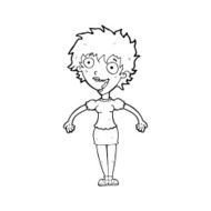 cartoon excited woman N184