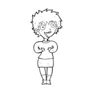 cartoon excited woman N185
