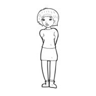cartoon shy woman N66