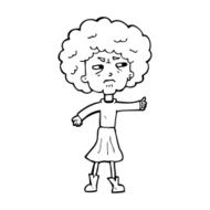 cartoon annoyed old woman N25