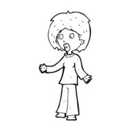 cartoon surprised woman N315