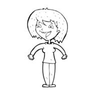 cartoon excited woman N186
