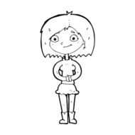 cartoon happy woman N352