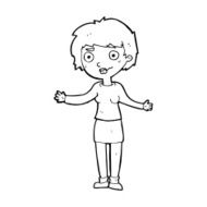 cartoon confused woman N148