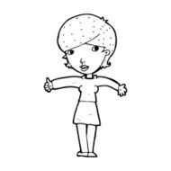cartoon woman giving thumbs up symbol N90