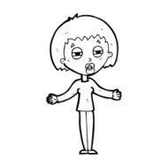 cartoon suspicious woman N27