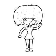 Cartoon Woman Waving N449