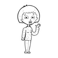 Cartoon Woman Waving N450
