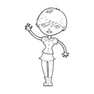 cartoon vampire girl waving N14