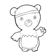 cartoon teddy bear wearing hat N4